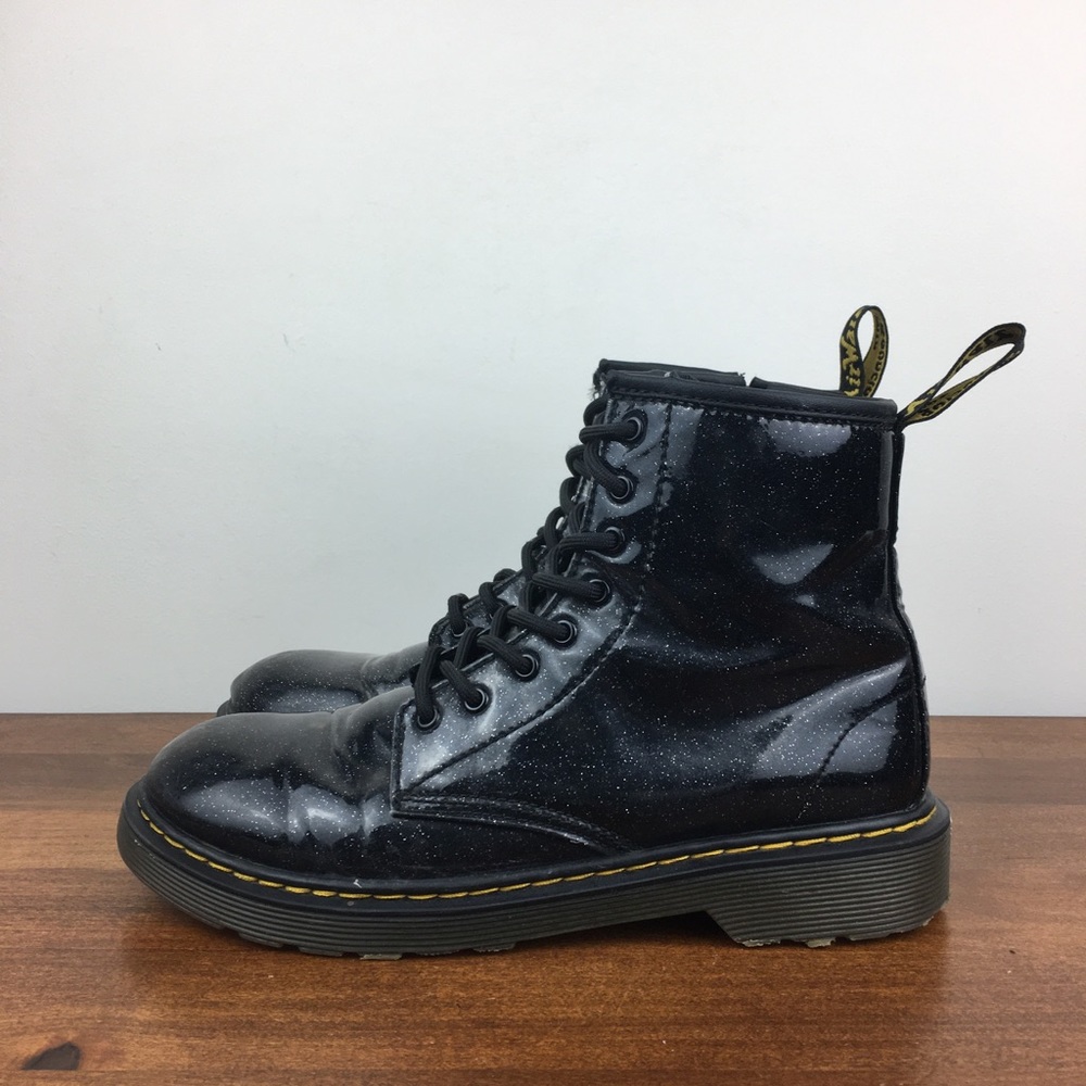 Dr Doc Martens 1460 Glitter J Patent Black Glitter Boots Women’s 5 US Men 4. - Picture 2 of 12
